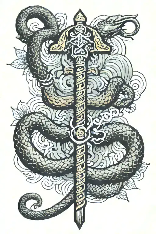 Caduceus Symbol With Subtle Snake Details On The Arm
