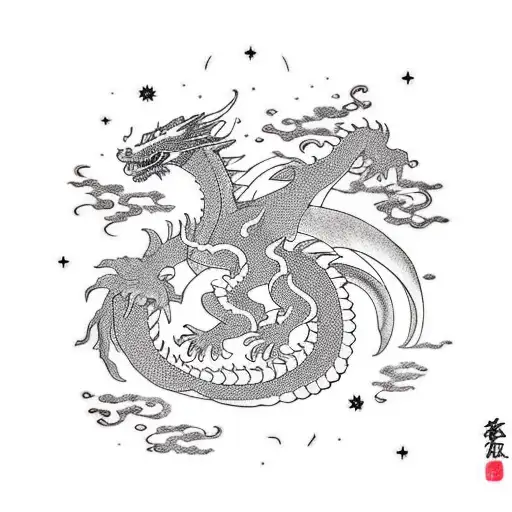 Astronaut Riding A Dragon Through The Galaxy