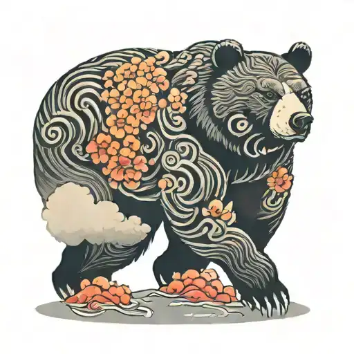 Bear With Red Clouds Surrounding