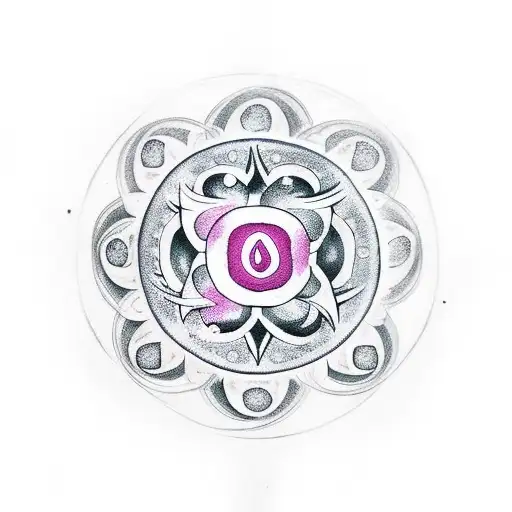 The Combination Of Om Symbol With Yin And Yang