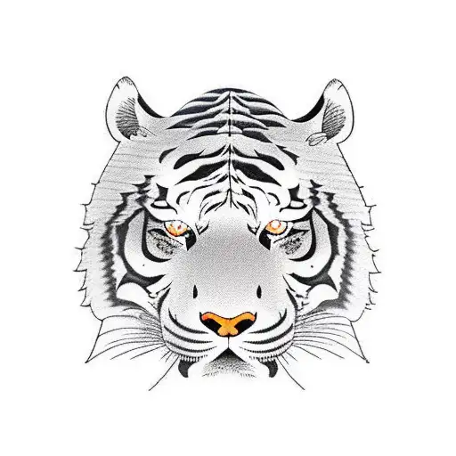 Tiger In Samurai Mask