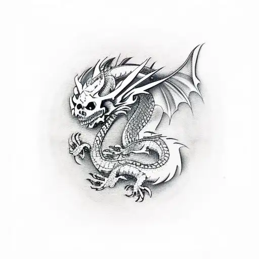 Dragon With Skull