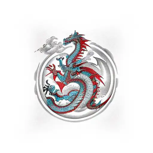 Dragon Forearm Wrap With Cyber Sigil Elements