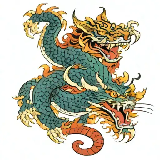 Dragon Wrapped And Tiger