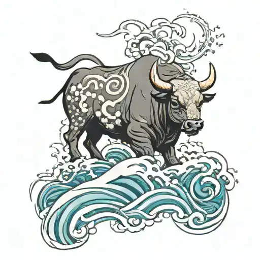 Bhrama Bull And Ocean Waves