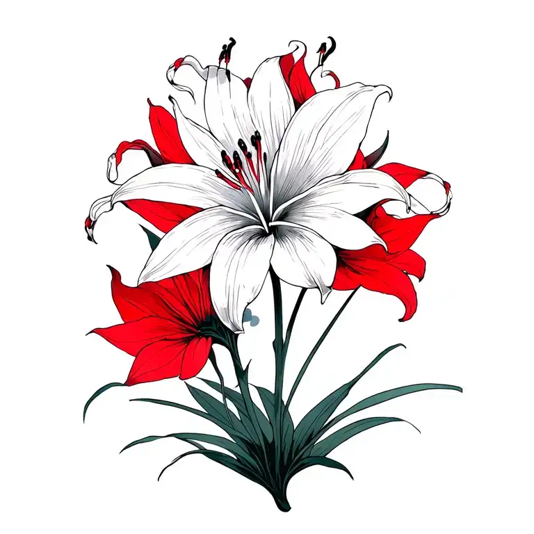 Spider Lily - Red And Black