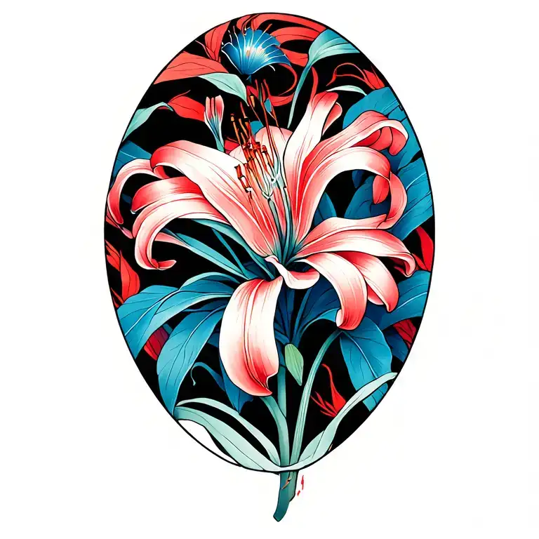 Spider Lily - Red And Blue