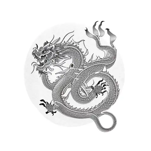 Chinese Dragon With Chinese Writing