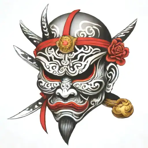 Mask Of Samurai Sword