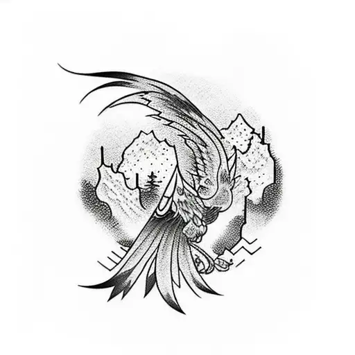 Phoenix In Mountains