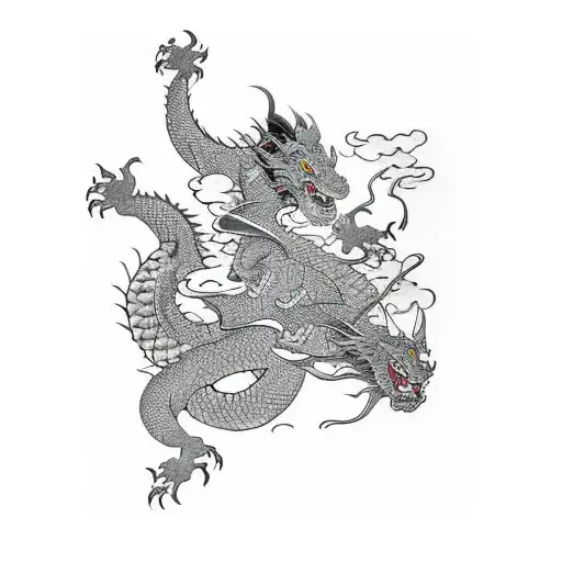 Dragon With Gorilla Fighting Showing Power