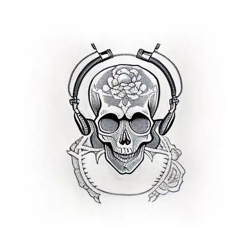 Skull With Pilot Headset