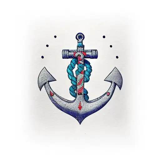Anchor With The Rope Incorporate The Letters T And C