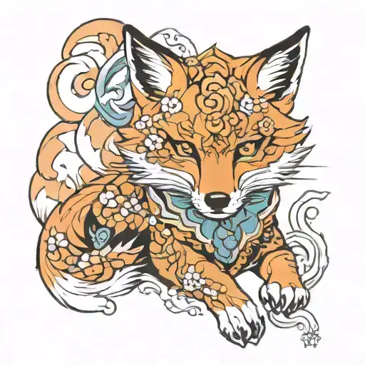 Fox In A Kimano And A Cold Weapon