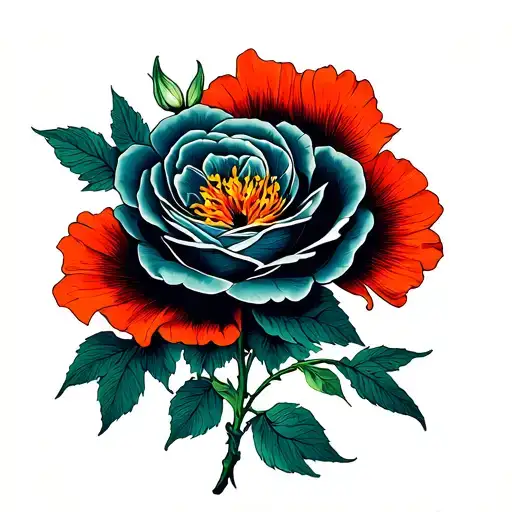 Yorkshire Rose With Pride Of Barbados Flowers