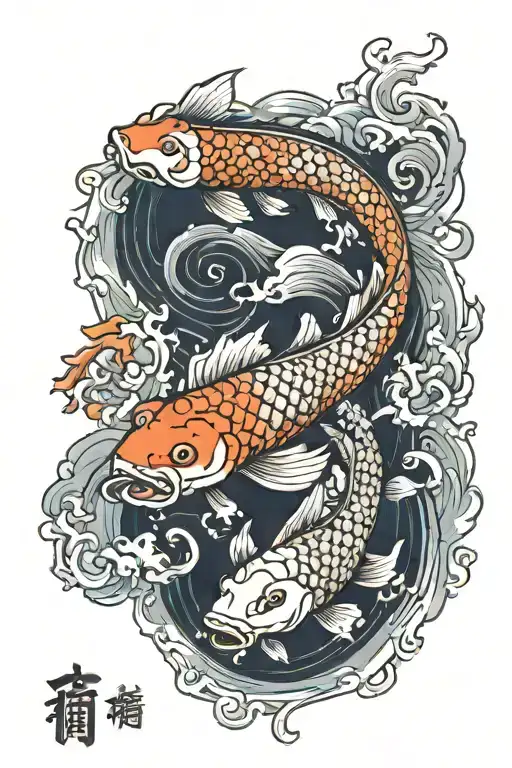 Koi Fisch Transformung Into Dragon Flying
