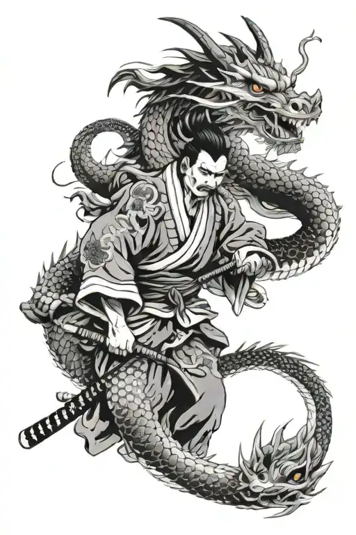 Samurai And Dragon