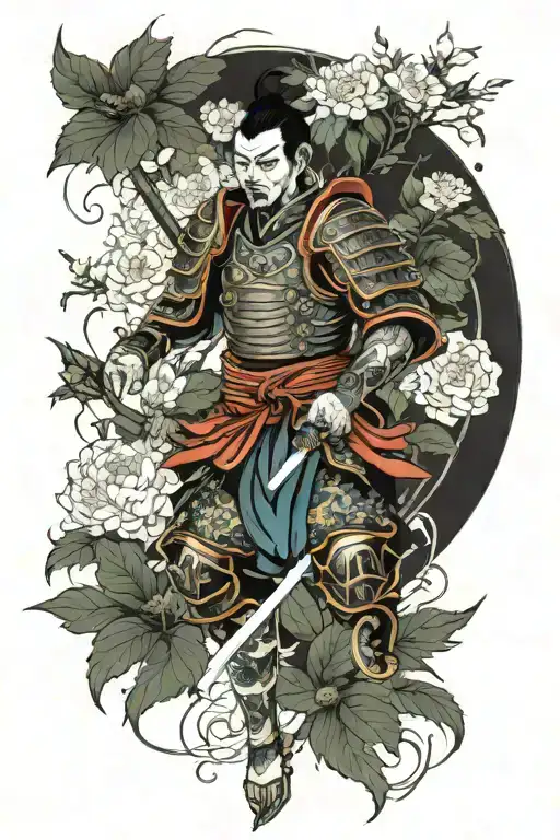 Warrior Surrounded By Flowers