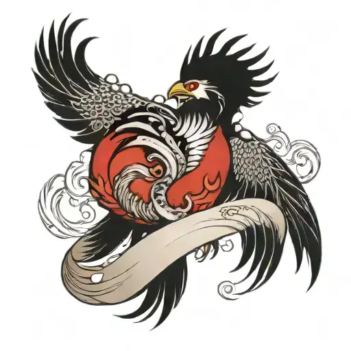 A Phoenix Wrapping A Heart