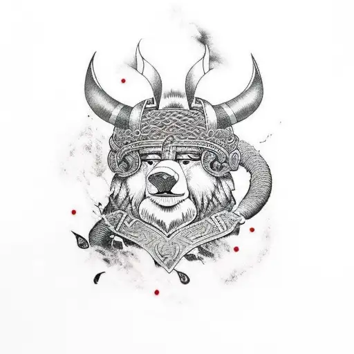 Viking And A Bear Fighting