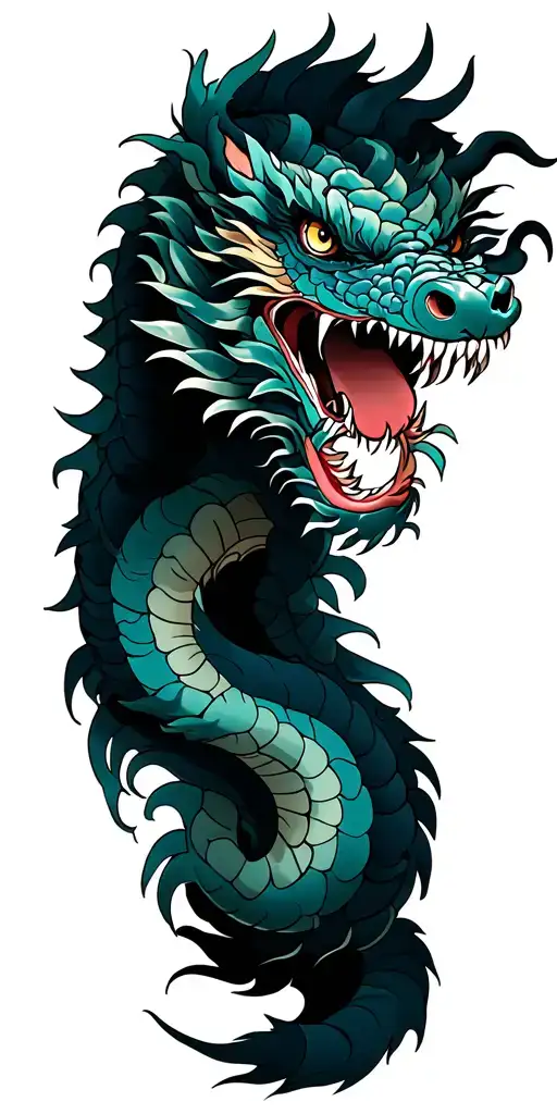 Japanese Dragon Going Around The Arm