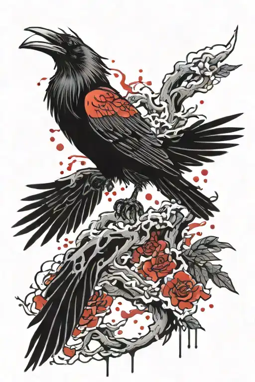 Raven And Blood Dripping