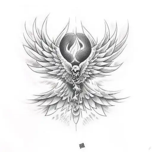 Phoenix With His Wings Open