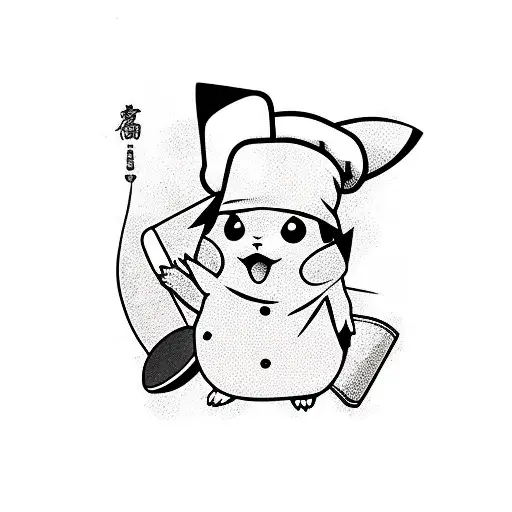Pikachu With A Chef Hat Playing A Guitar Hero Guitar