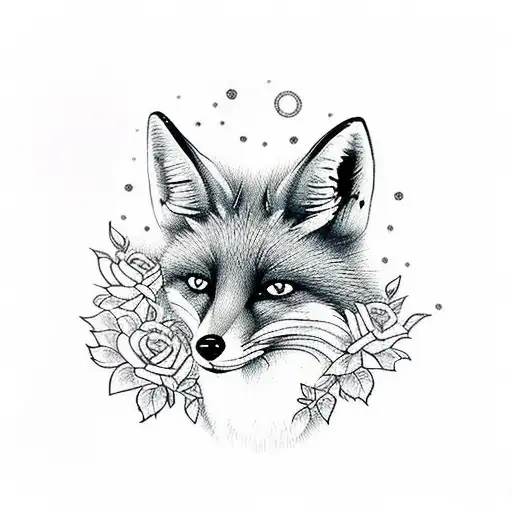 Fox With Roses