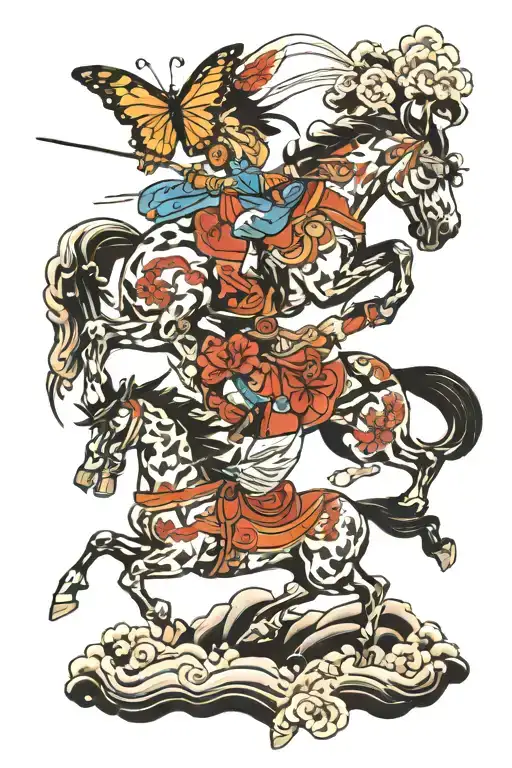 Butterfly On Horse Galloping