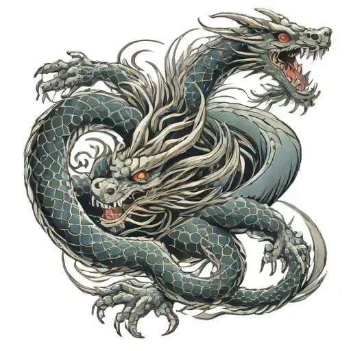 A Raging Dragon Intertwined