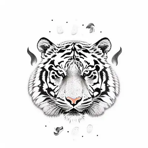 A Tiger Made Of Ice Cream Scoops With A Cherry On Top