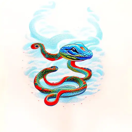 Snake With Paint Like Strokes