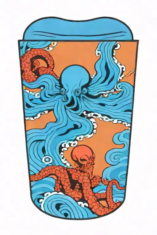 Japense Water And Octopus Wrapped