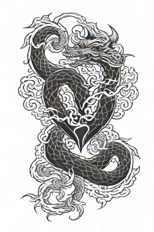 Dragon Heart Infinity Symbol Intertwined