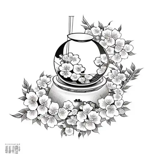 Cherry Blossom With Hourglass