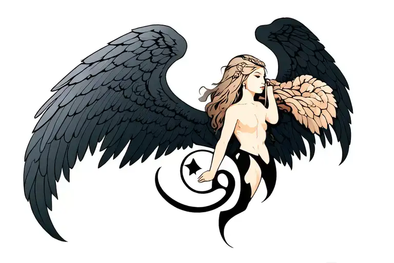 Norse Rune For Freya Full Body With Wings
