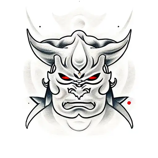 Full Oni Mask With Love Kanji On Forehead