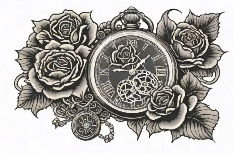 Pocket Watch And Rose