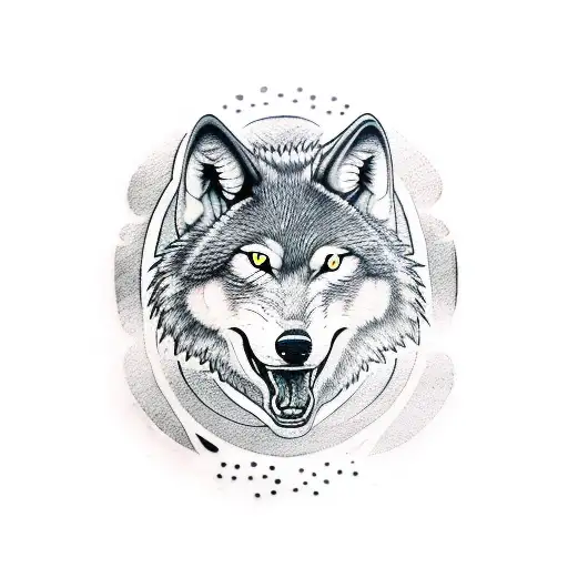 A Beer Bottle With A Wolf Silhouette