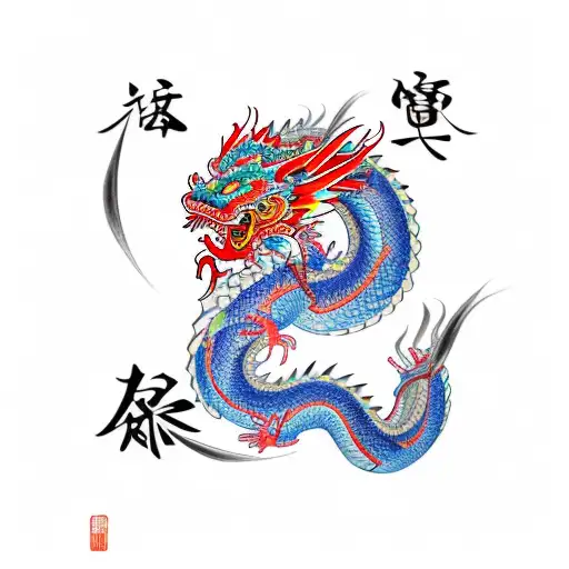 Color Chinese Dragon