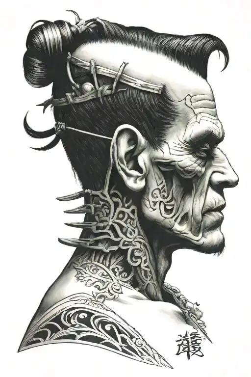 Frankenstein Profile Portrait