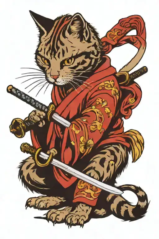 Cat With Katana Sword