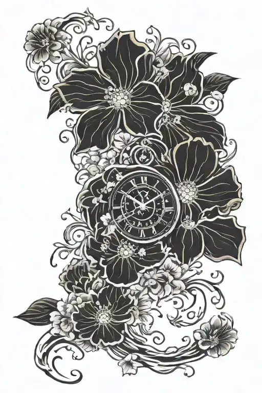 Cosmos Flowers A Clock