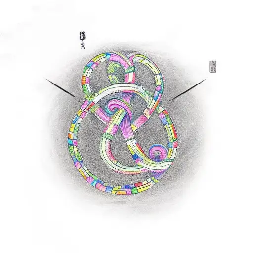 A Music Note Intertwined With A Basketball