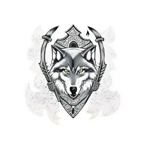 Shield With A Wolf And A Axe