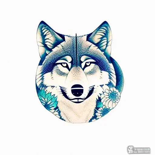 Panorama Of The Forest With A Wolf In The Background