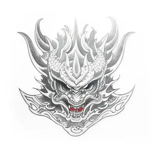 Dragon On Oni Mask