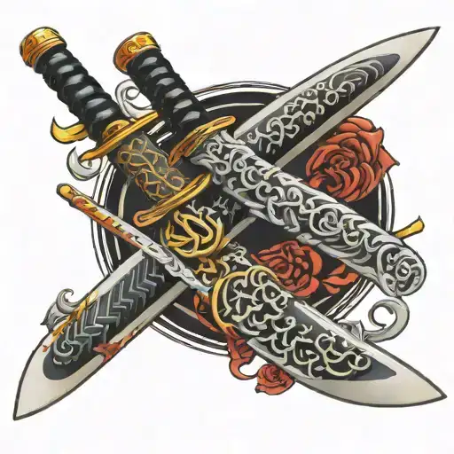 Sword And Katana Blade Wrapped