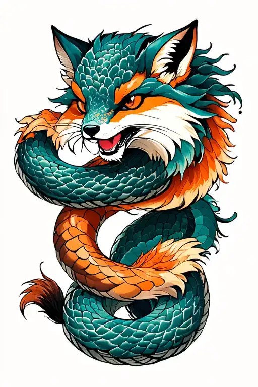 Fox And Snake Fighting Each Other